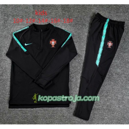 Portugal Barn Tränings Sweatshirtställ Svart 2018/19